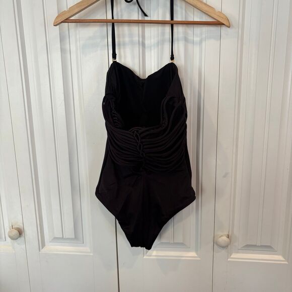 Leonisa Black Macrame Detail Back One Piece Swimsuit Size XS - Picture 2 of 9